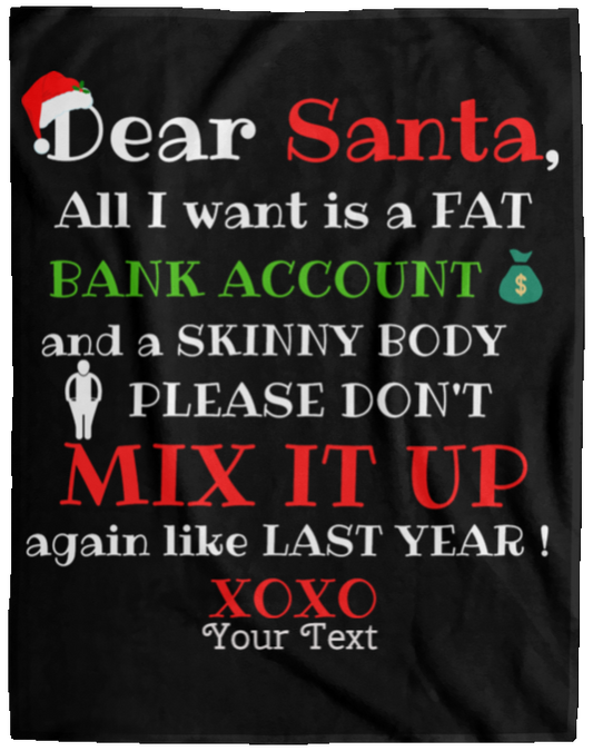 Dear Santa Personalized DEAR SANTA Personalized Cozy Plush Fleece Blanket - 60x80