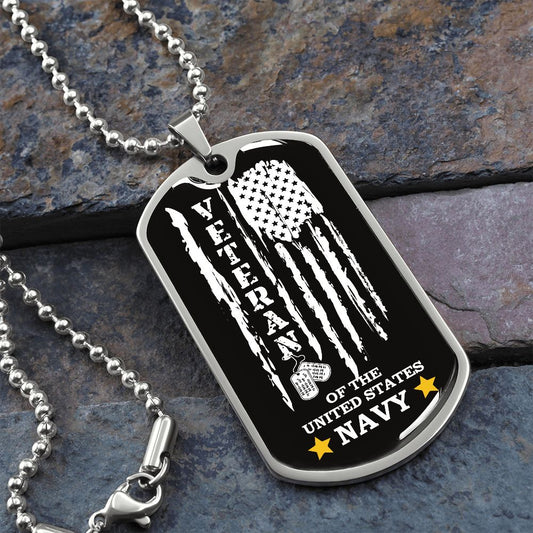 VETERAN of THE UNITED STATES NAVY | Dog Tag NECKLACE