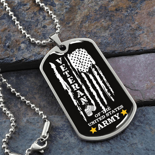 VETERAN of THE UNITED STATES ARMY | Dog Tag Necklace