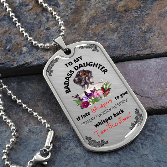 My BADASS DAUGHTER | Dog Tag Necklace Silver