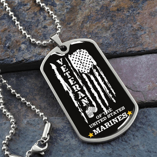 VETERAN of THE UNITED STATES MARINES | Dog Tag Necklace