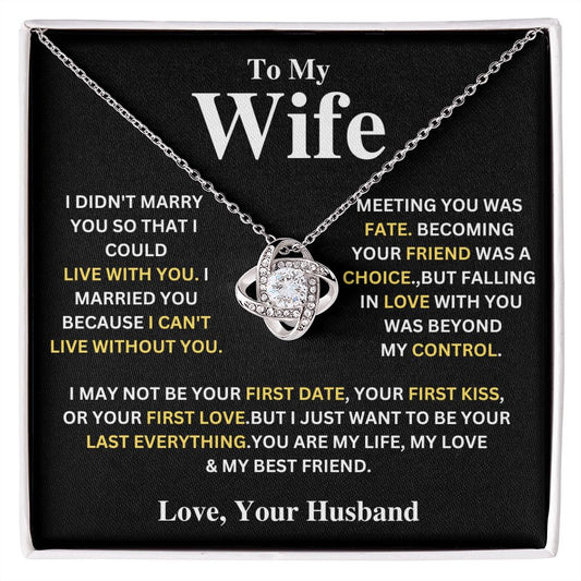 TO MY WIFE Love Your Husband | Love Knot Necklace
