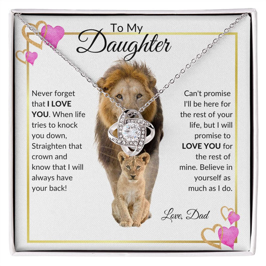 To My Daughter Never Forget Love Dad | Love Knot Necklace
