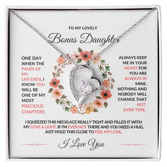 To My Lovely Bonus Daughter | Forever Love Necklace