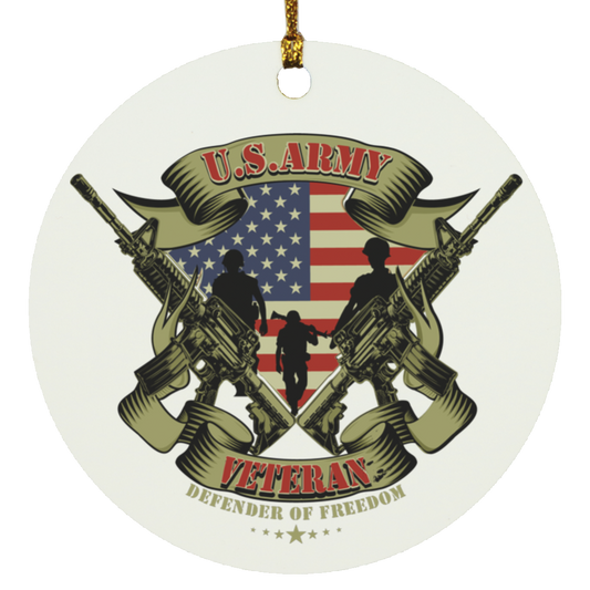 US ARMY VETERAN Defender of Freedom Circle Ornament