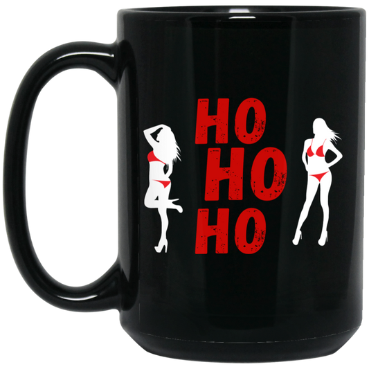 HOHOHO 15 oz.  Funny Christmas Black Mug