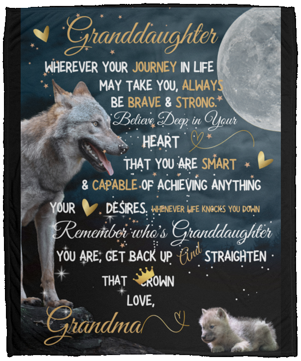 GRANDDAUGHTER Love Grandma Cozy Plush Fleece Blanket - 50x60