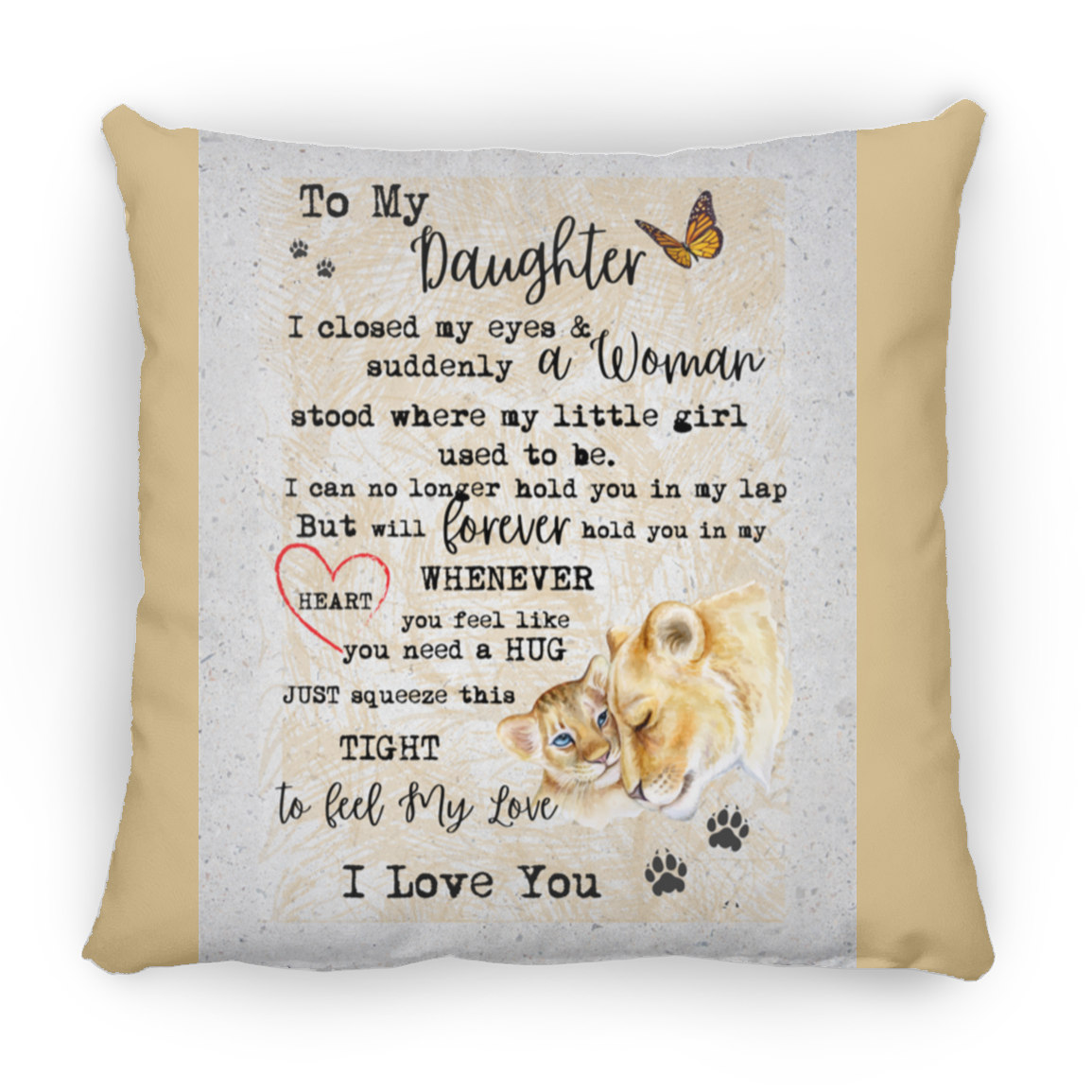 DAUGHTER  Large Square Pillow