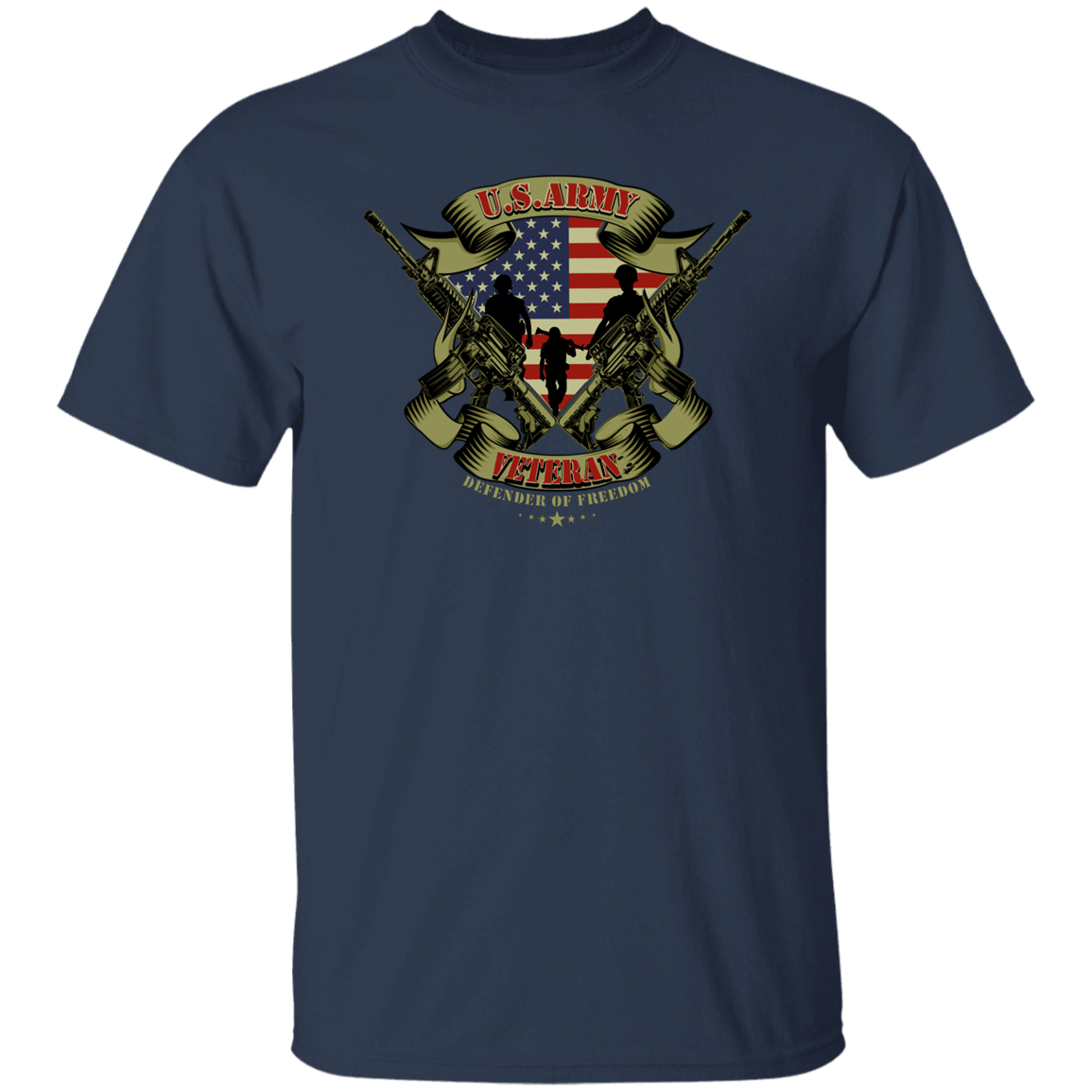 US ARMY VETERAN Defender of Freedom 5.3 oz. T-Shirt
