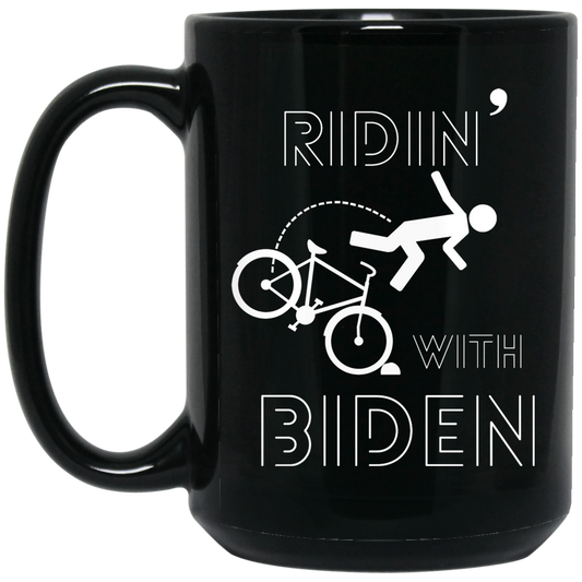 RIDIN' with BIDEN  15 oz. Black Mug