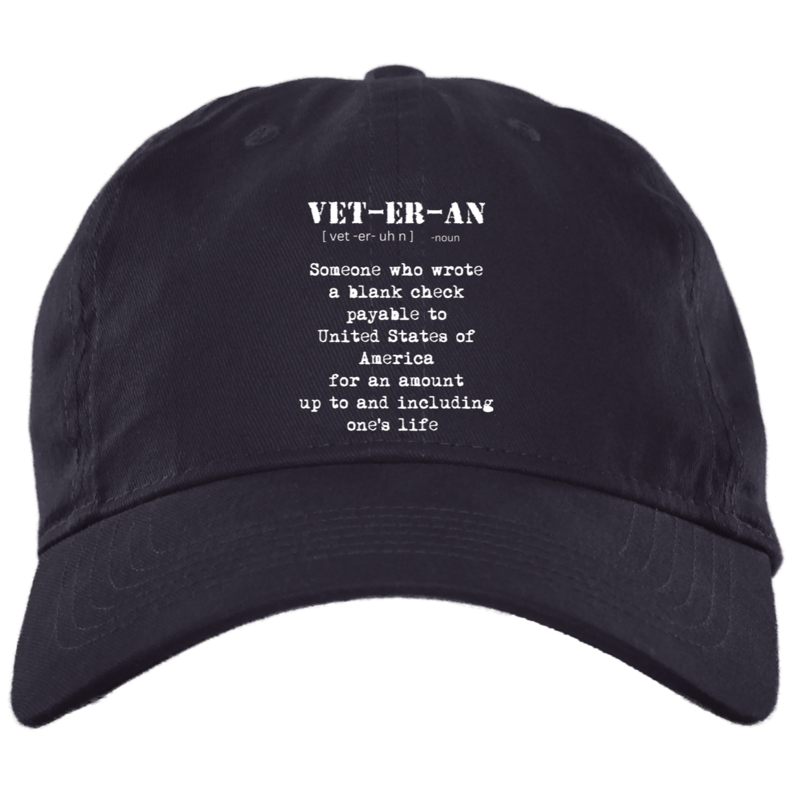 VET-ER-AN Embroidered Brushed Twill Unstructured Dad Cap