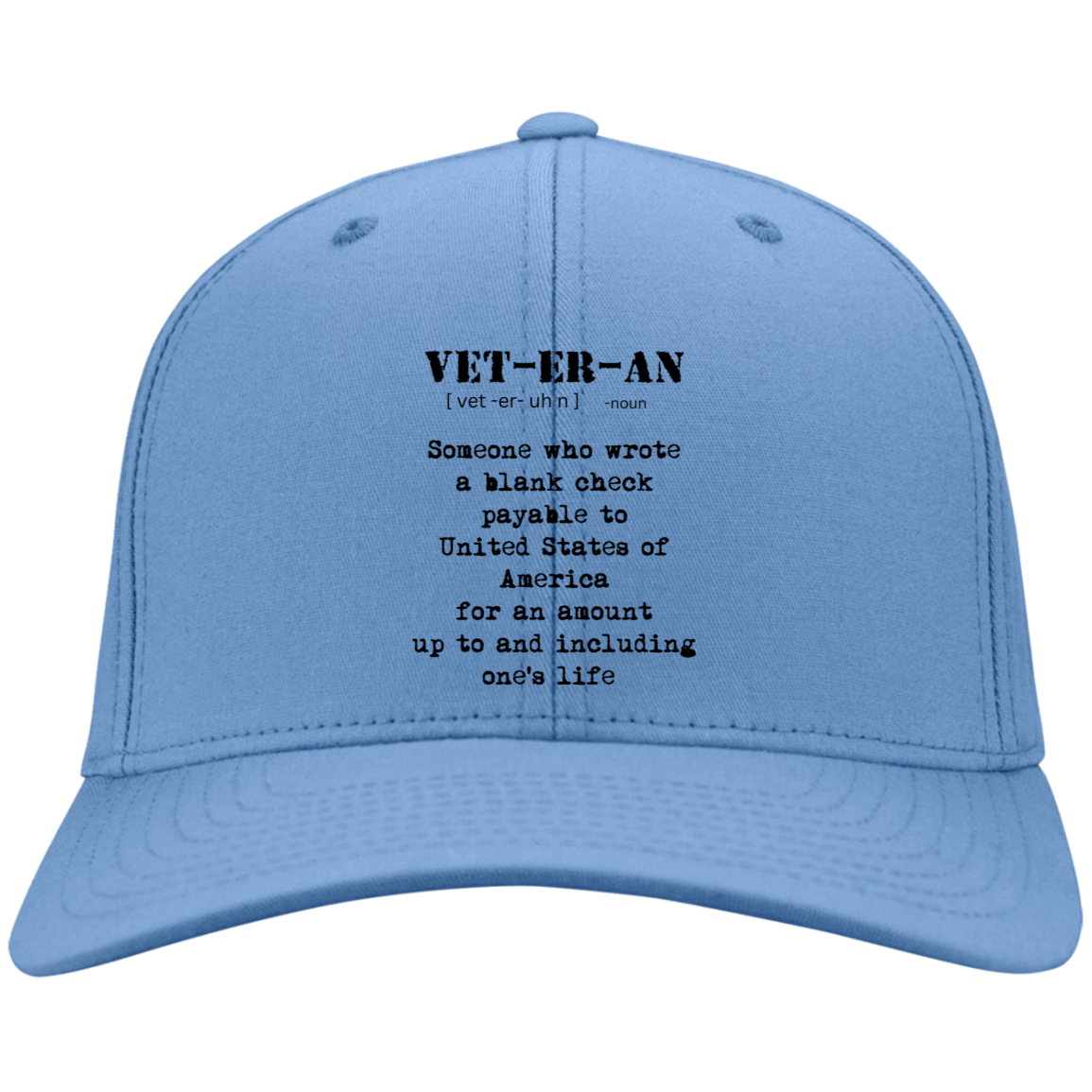 VET-ER-AN  Embroidered Twill Cap