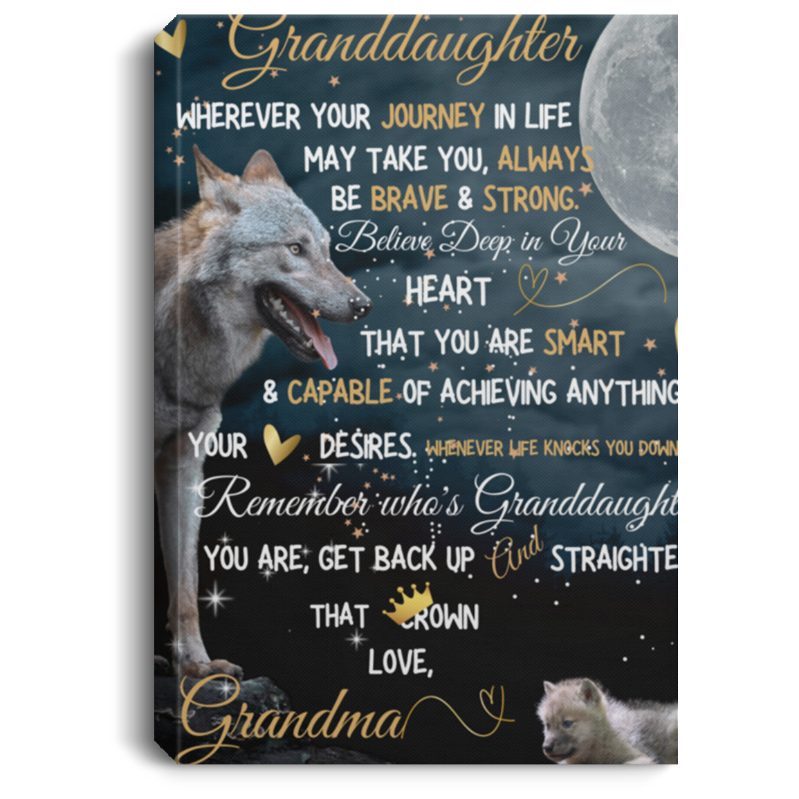 GRANDDAUGHTER Love Grandma Canvas .75in Frame