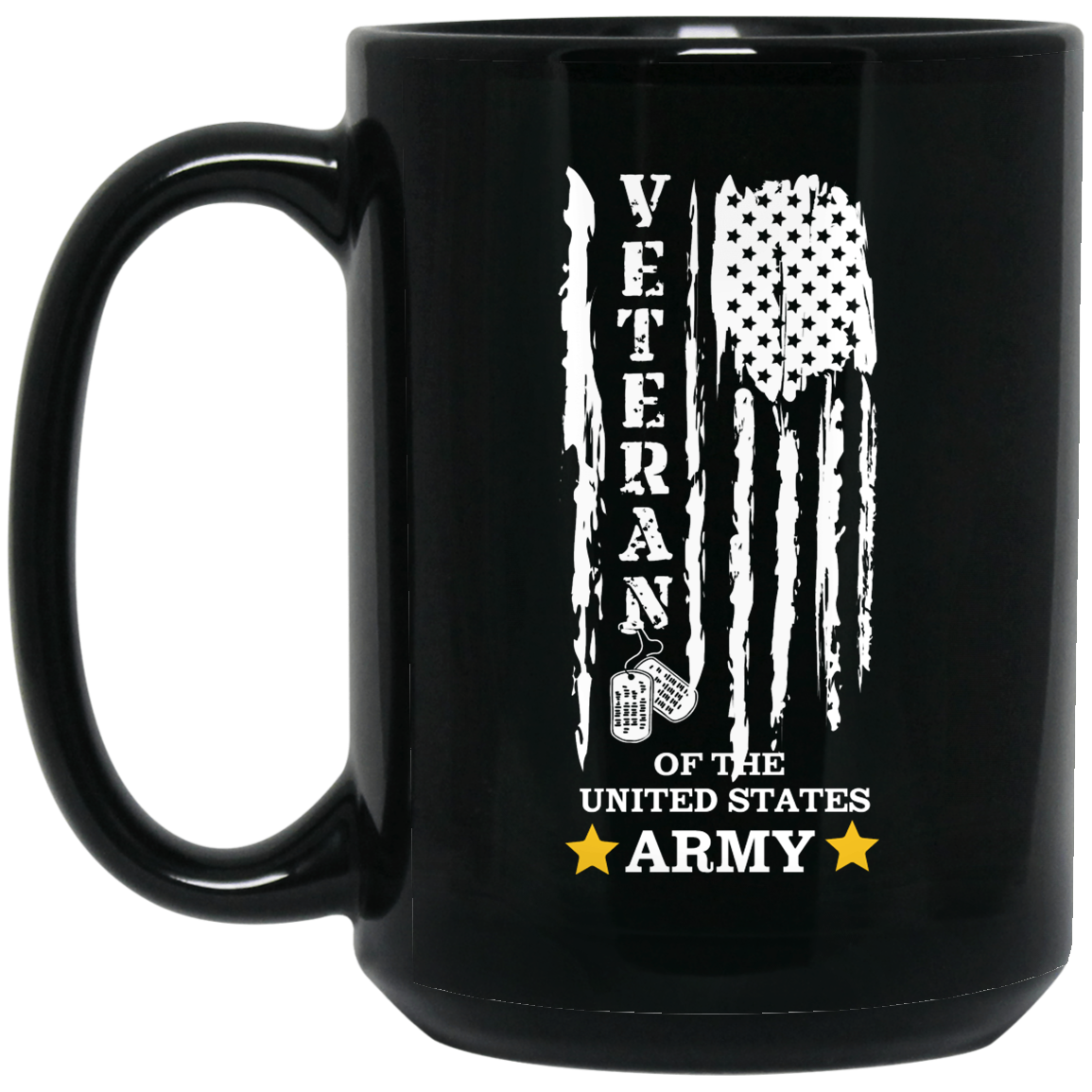 ARMY  VET 15 oz. Black Mug
