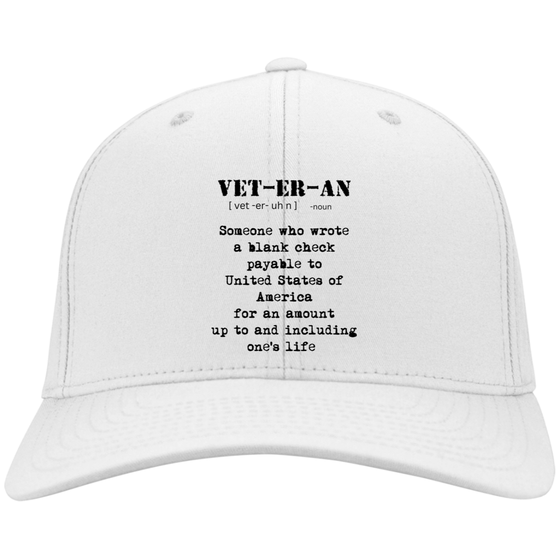VET-ER-AN  Embroidered Twill Cap