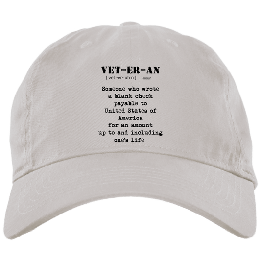 VET-ER-AN  Embroidered Brushed Twill Unstructured Dad Cap