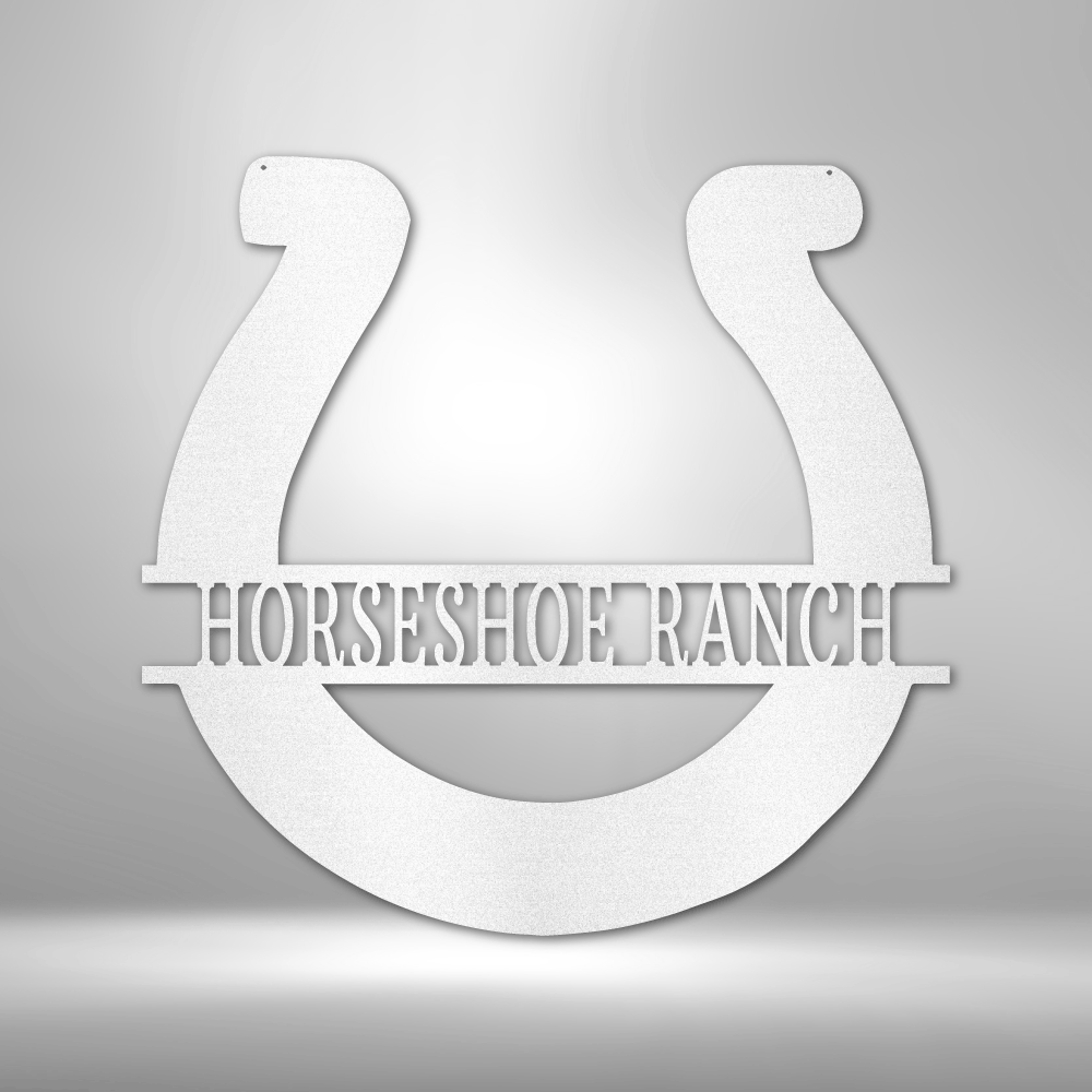 Simple Horseshoe Monogram - Steel Sign