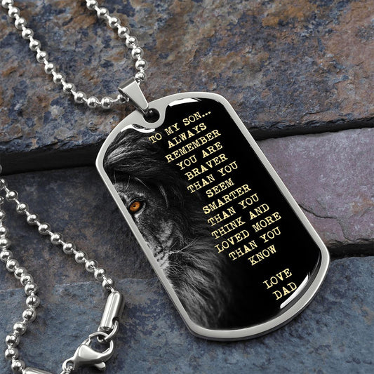 To My Son Love Dad  dog tag | Dog Tag Necklace