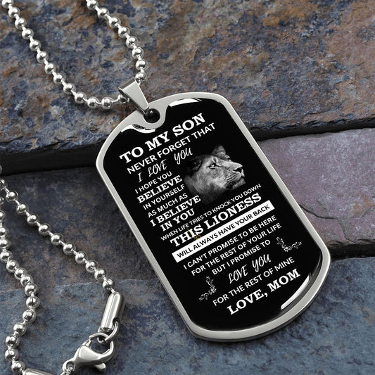 To My Son Love Mom dog tag | Dog Tag Necklace