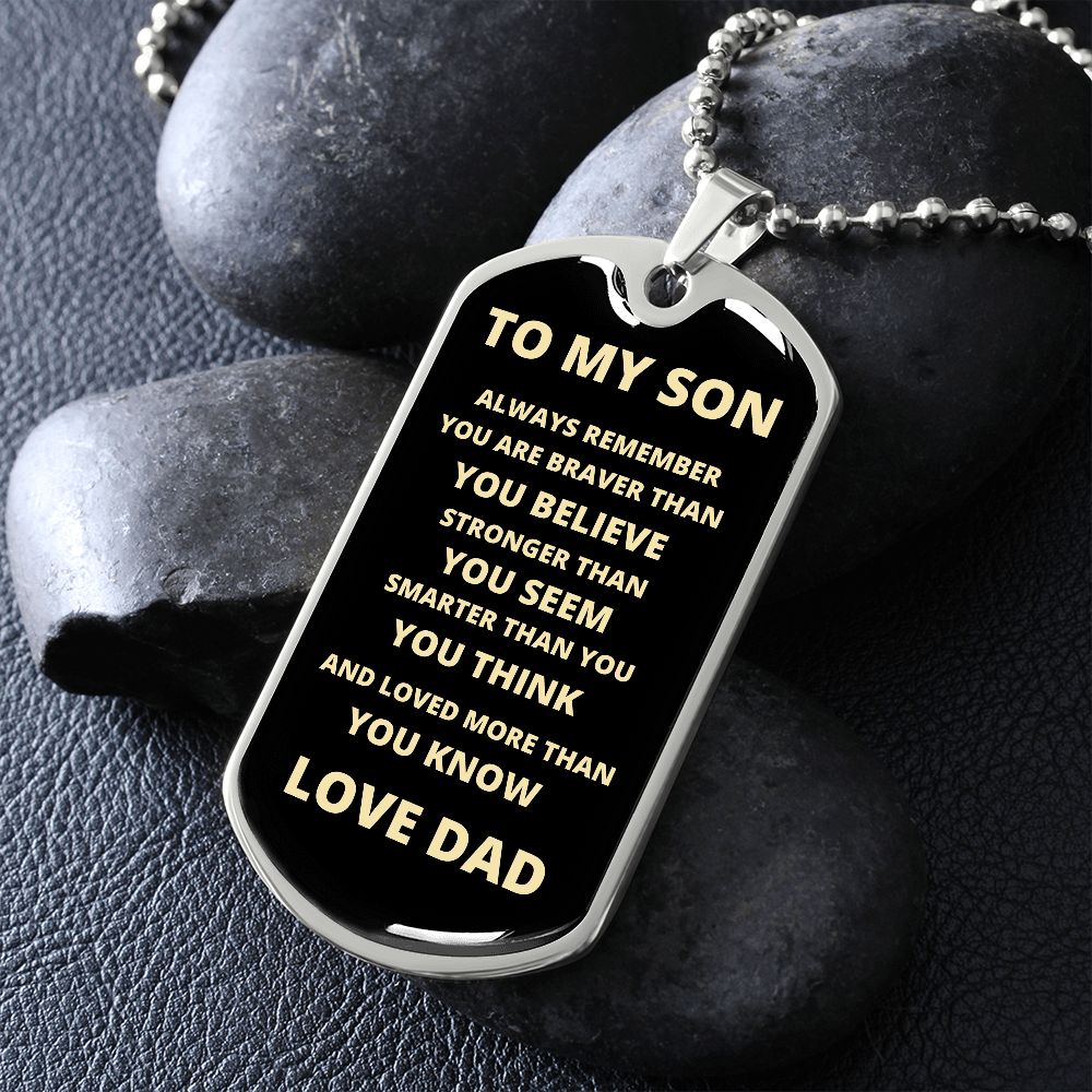 To My Son Love Dad dog tag | Dog Tag Necklace