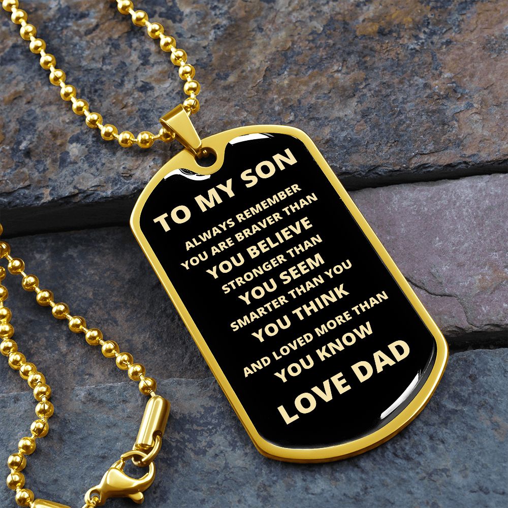 To My Son Love Dad dog tag | Dog Tag Necklace
