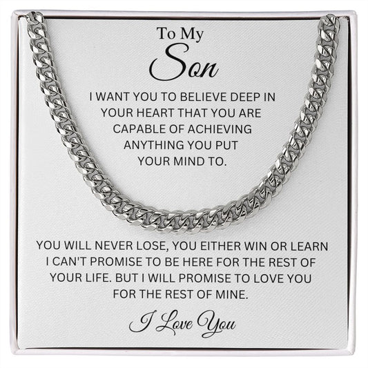 To My SON I Love You | CUBAN LINK CHAIN Necklace