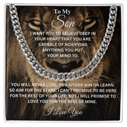 To My SON I Love You | CUBAN CHAIN LINK Necklace