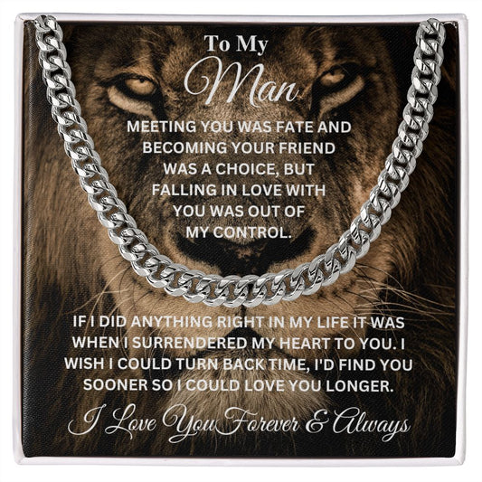 To My MAN I Love You Forever & Always | CUBAN LINK CHAIN Necklace