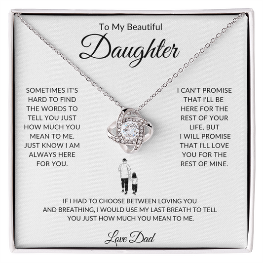 To My Beautiful Daughter Love Dad | Love Knot Necklace