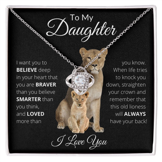 To My Daughter love MOM | Love Knot Necklace