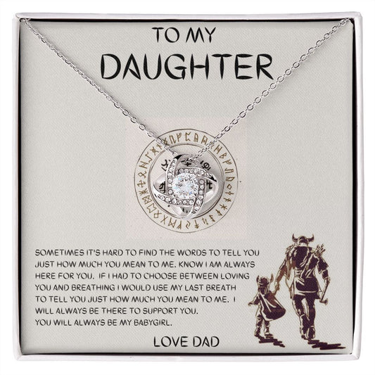 To My Daughter  Love Dad | Love Knot Necklace