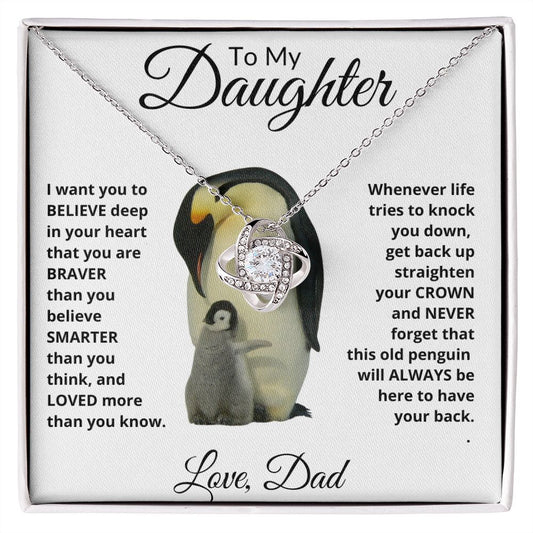 To My Daughter Love Dad Penguin | Love Knot