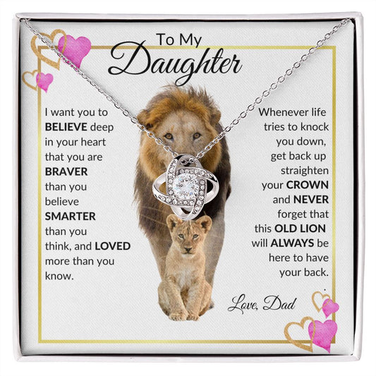 To My Daughter Love Dad | Love Knot Necklace
