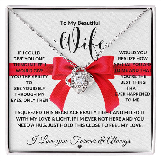 To My Beautiful Wife | LOVE KNOT Necklace
