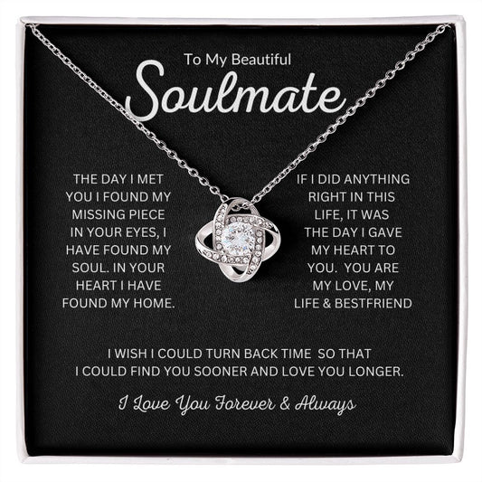To My Beautiful Soulmate | Love Knot Necklace