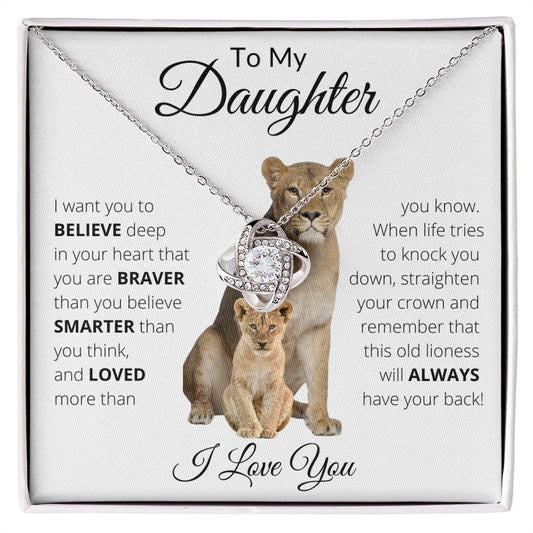 To My Daughter love Mom | Love Knot Necklace
