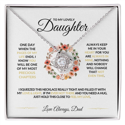 To My Lovely Daughter Love Dad | Love Knot Necklace