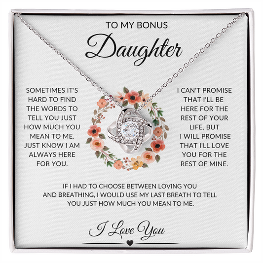 To My Bonus Daughter | Love Knot Necklace