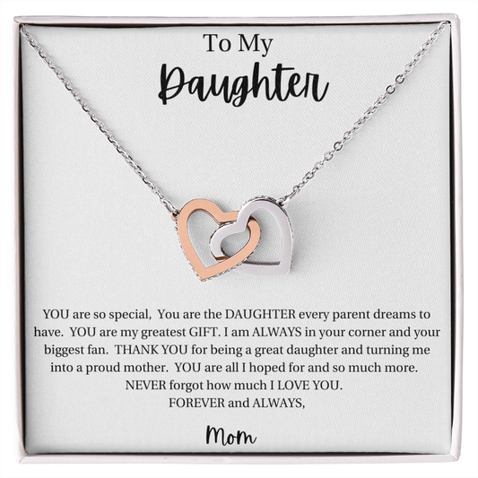 To My Daughter | Interlocking Heart Necklace