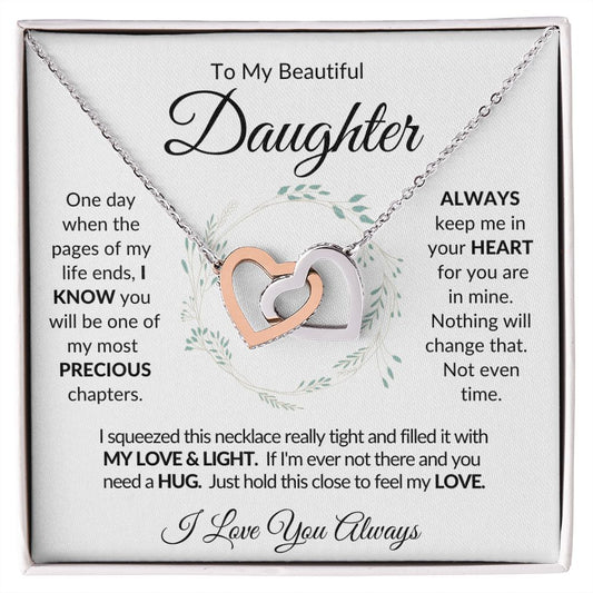To My Beautiful Daughter | Interlocking Hearts Necklace