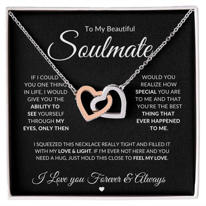 To My Beautiful Soulmate | Interlocking Heart Necklace