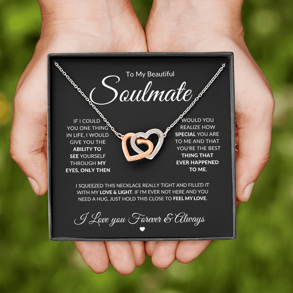 To My Beautiful Soulmate | Interlocking Heart Necklace