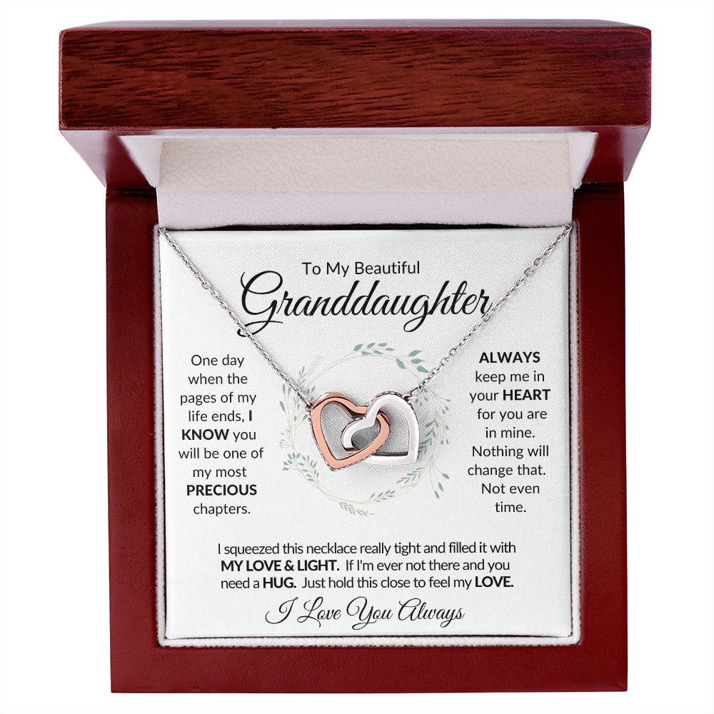 To My Beautiful Granddaughter | Interlocking Heart Necklace