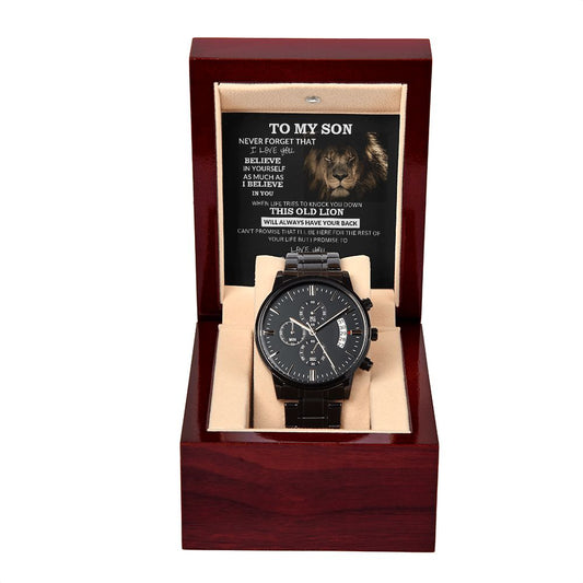 To My SON love DAD | Black Chronograph Watch