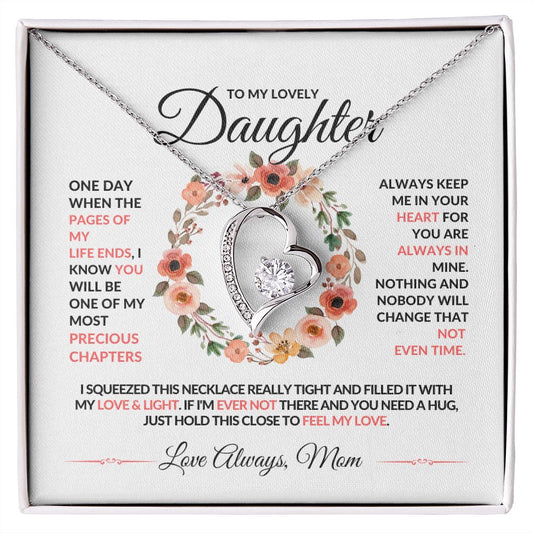 To My Lovely Daughter Love Mom | Forever Love Necklace
