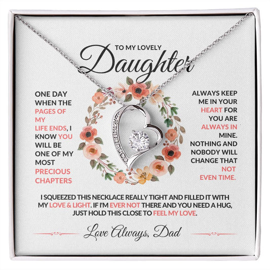 To My Lovely Daughter Love Dad | Forever Love Necklace