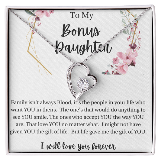 To My Bonus Daughter | Love Necklace