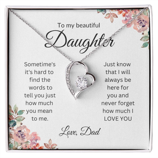 To My Beautiful Daughter Love Dad | Forever Love Necklace